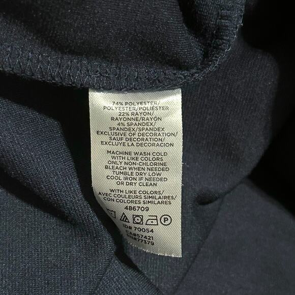 Ann Taylor Factory Navy Ruffle Cuff Knit Shirt Womens XL 3/4 Sleeve Minimalist - Picture 6 of 6